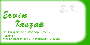 ervin kaszap business card